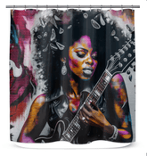 Rocking Out, Feminine Style Shower Curtain - Beyond T-shirts